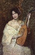 Alden J Weir Lady with a Mandolin oil